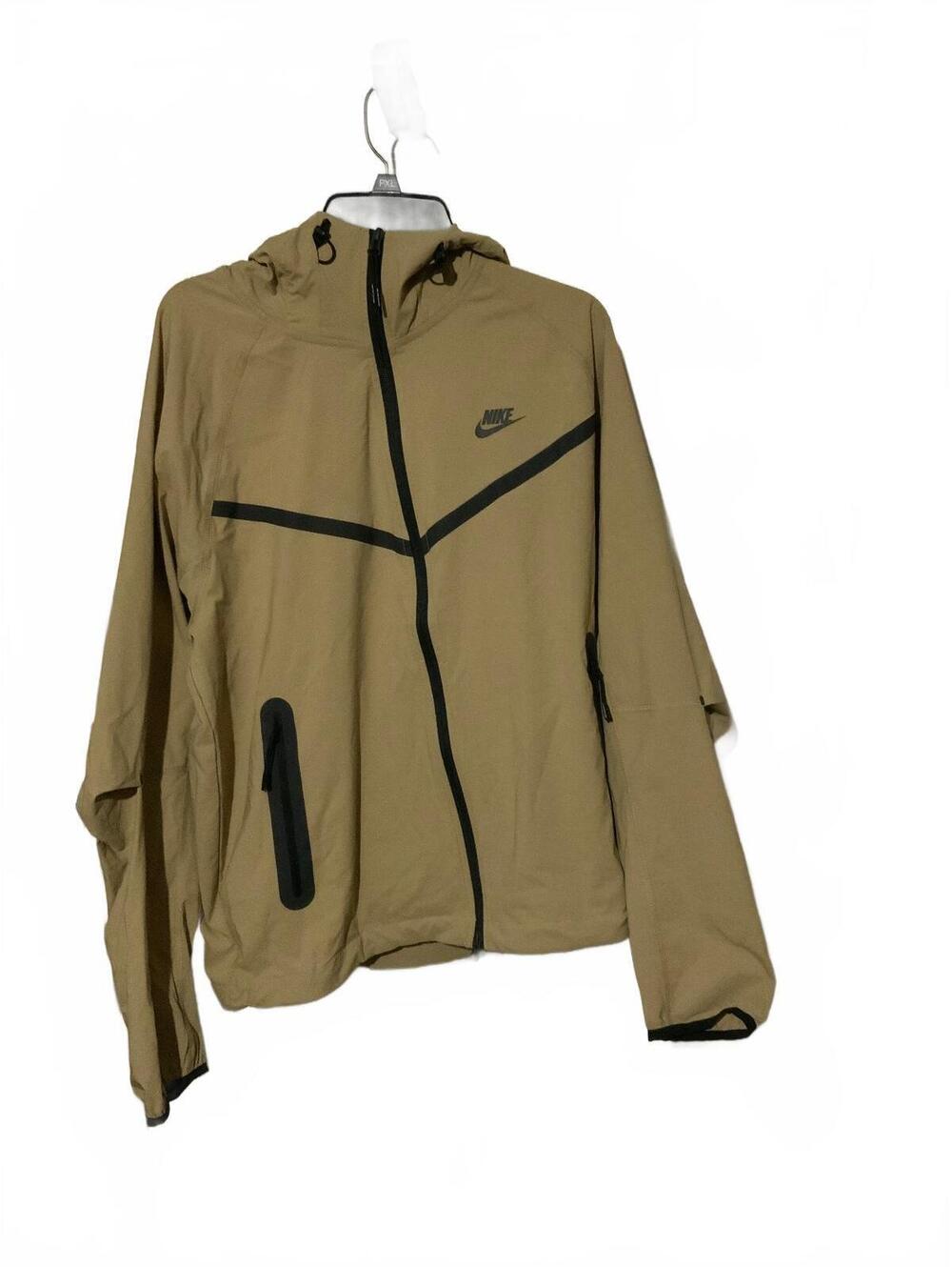 Nike Lightweight Hooded Windbreaker Jacket in Tan